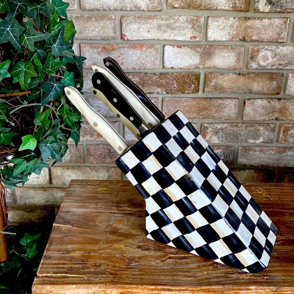 Hand Painted Knife Block - Picture 2 of 4